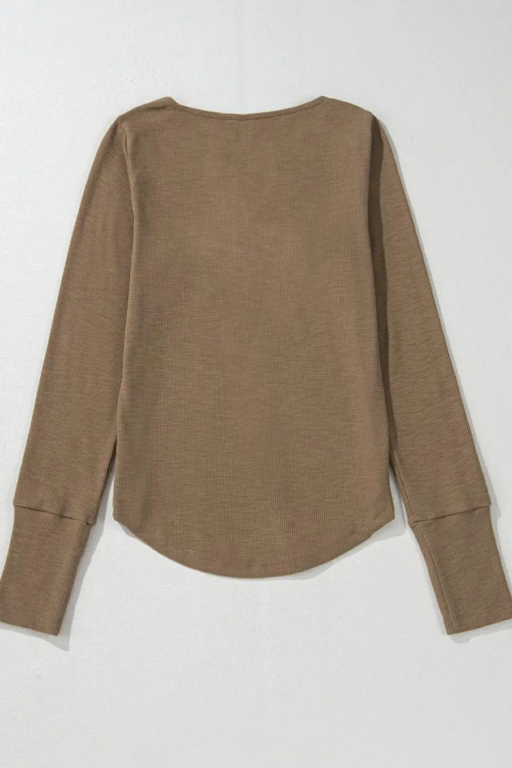 Discount Dear-Lover Anglaise Broider Ribbed Long Sleeve Top Chestnut