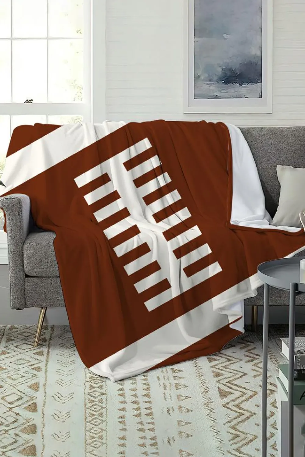New Dear-Lover Ball Game Fashion Fleece Blanket Chestnut