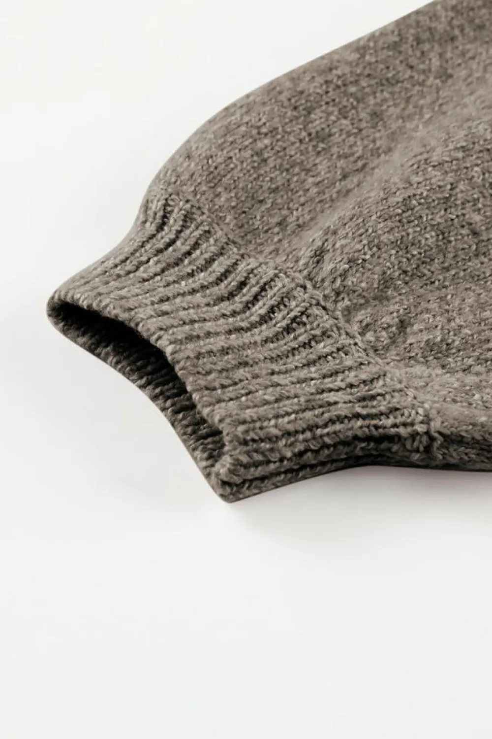 Clearance Dear-Lover Eyelet Pattern Detail V Neck Drop Shoulder Sweater Chestnut