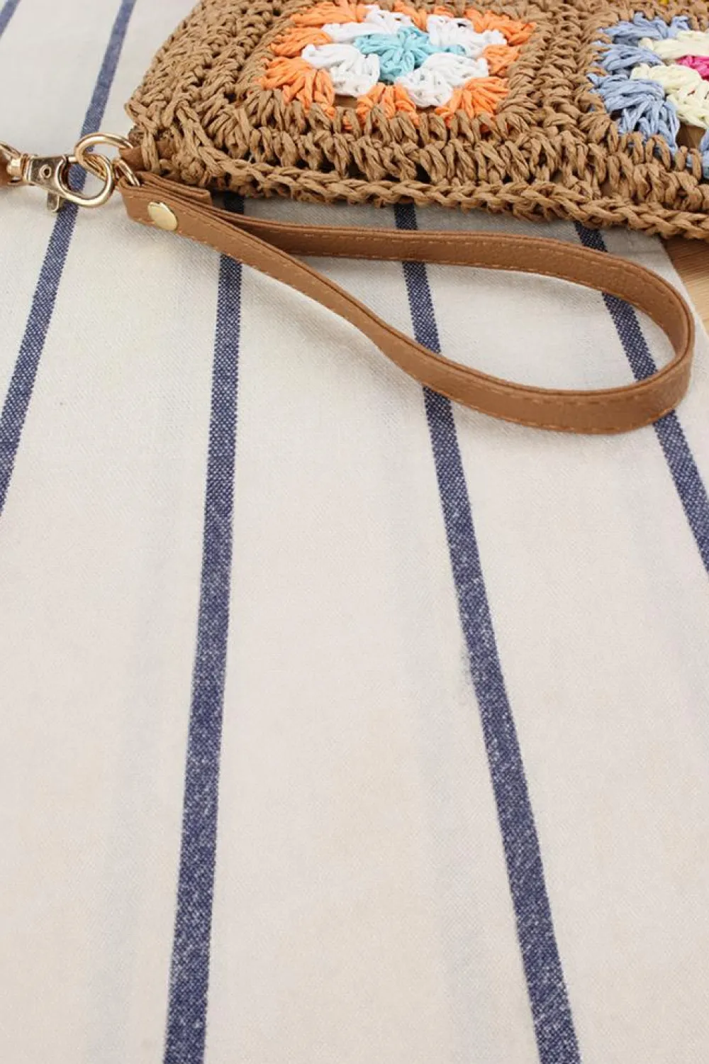 Hot Dear-Lover Flower Straw Woven Single Shoulder Bag Chestnut
