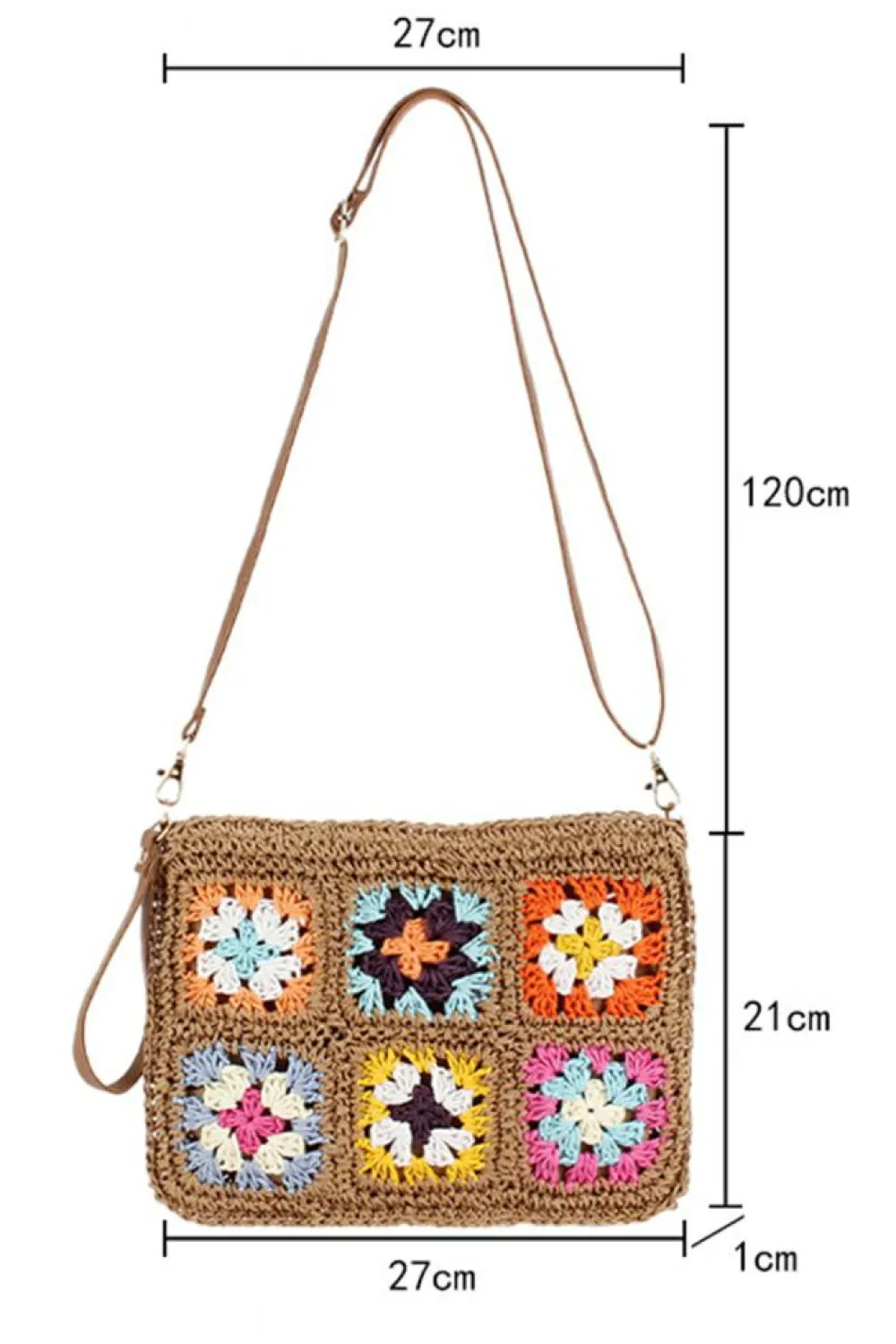 Hot Dear-Lover Flower Straw Woven Single Shoulder Bag Chestnut