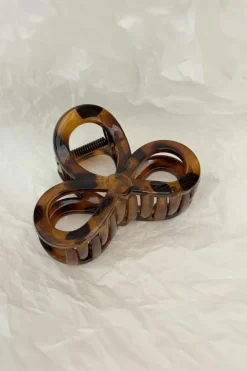Best Dear-Lover Leopard Print Hollow Out Hair Claw Clip Chestnut