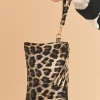 New Dear-Lover Leopard/Cow Print Wrist Strap Zipped Wallet Chestnut