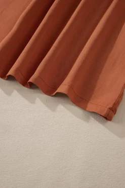 Best Dear-Lover Mineral Wash Cargo Pocket Drawstring Waist Maxi Skirt Chestnut
