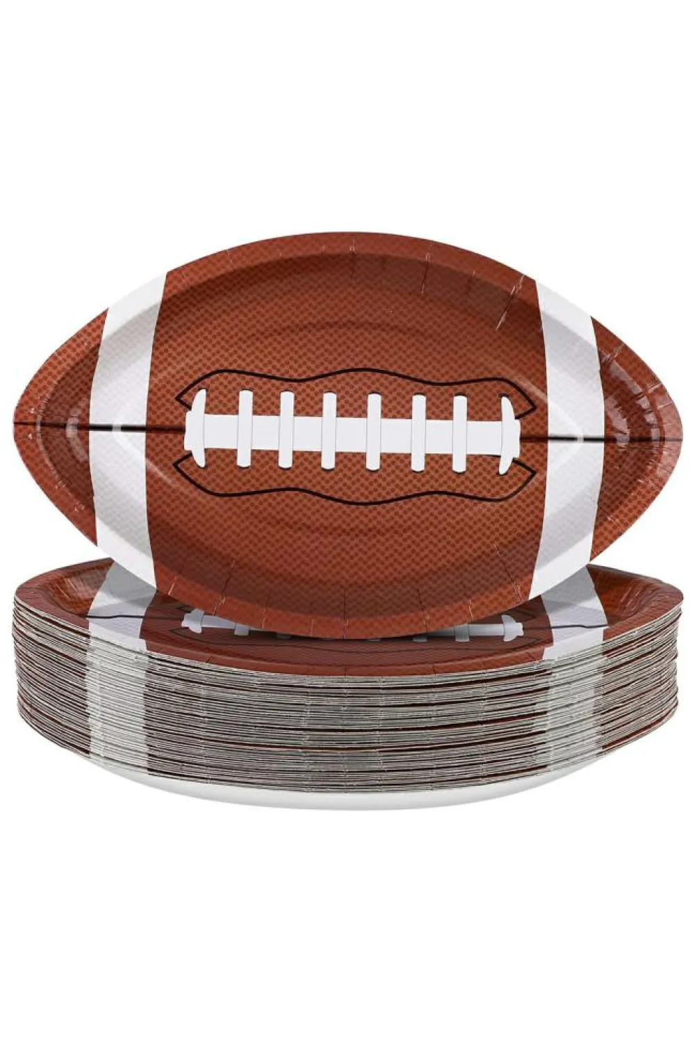 Discount Dear-Lover 10pcs/set Game Day Rugby Football Shape Disposable Paper Plates Chestnut