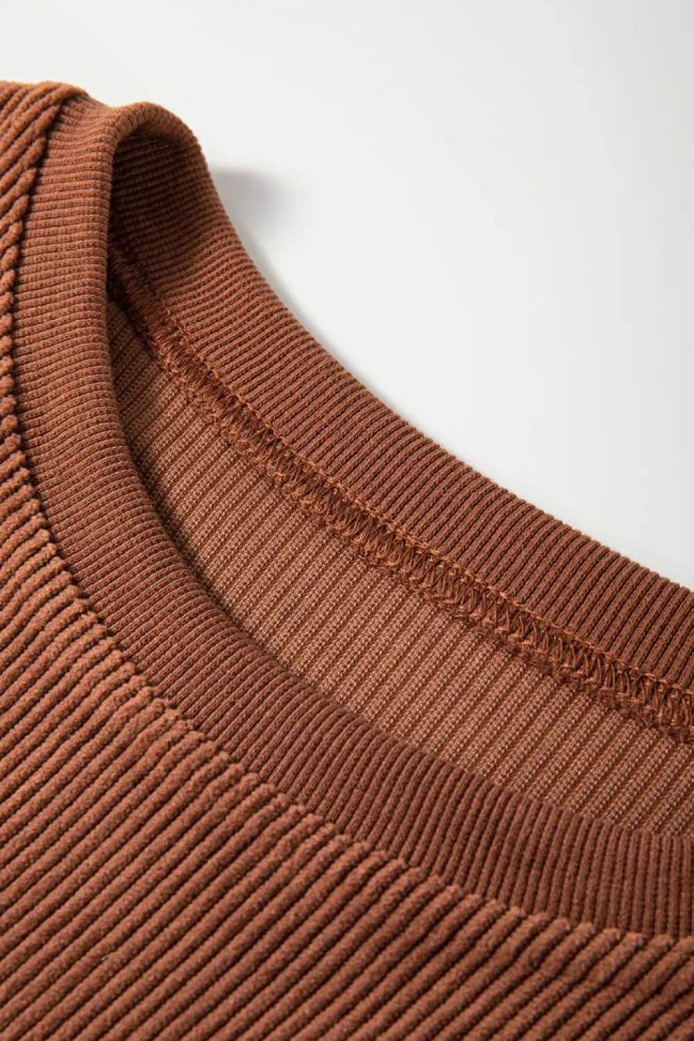 Outlet Dear-Lover Ribbed Corduroy Oversized Sweatshirt Chestnut