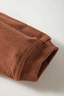 Outlet Dear-Lover Ribbed Corduroy Oversized Sweatshirt Chestnut
