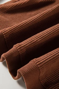 Outlet Dear-Lover Ribbed Corduroy Oversized Sweatshirt Chestnut