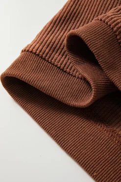 Outlet Dear-Lover Ribbed Corduroy Oversized Sweatshirt Chestnut