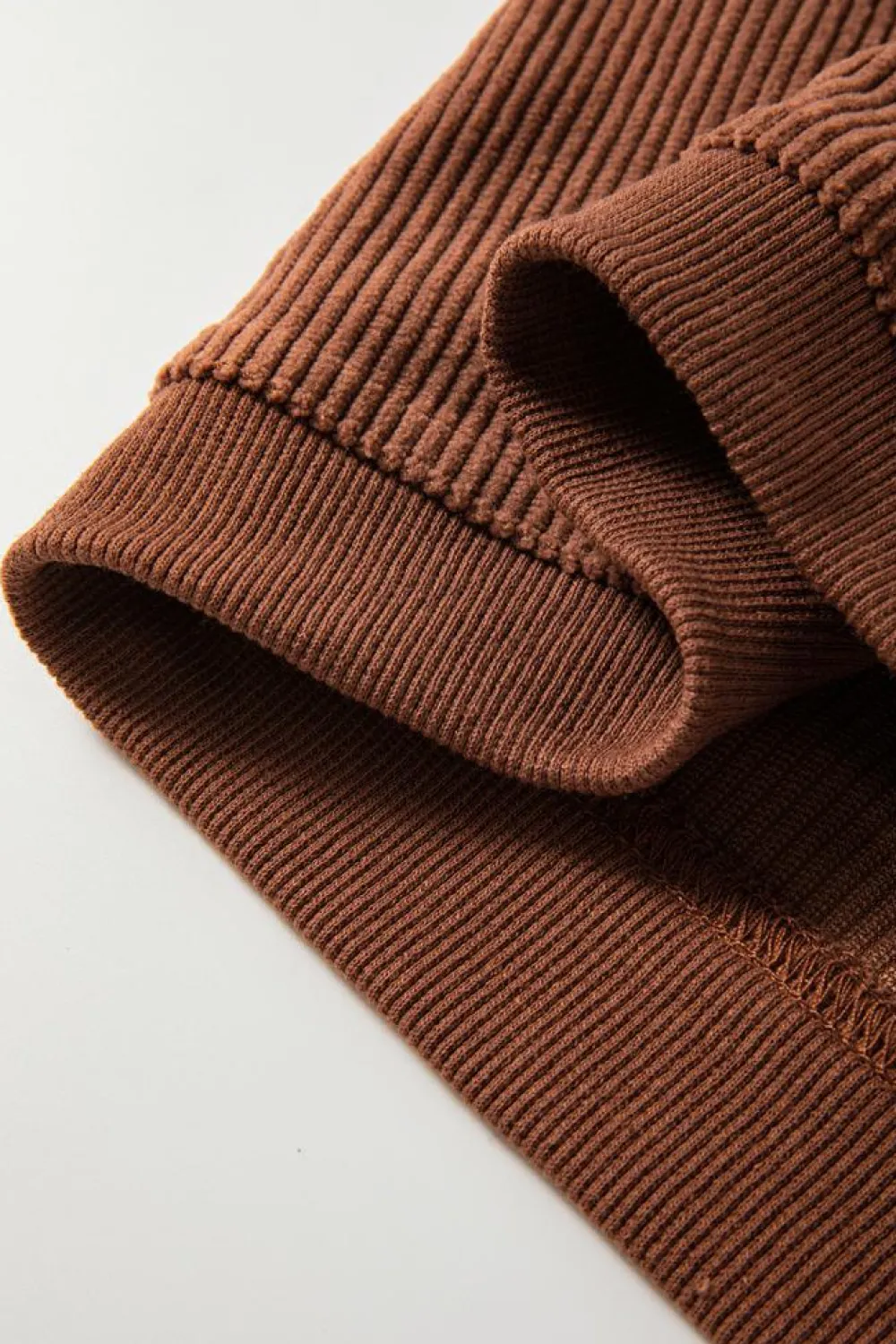 Outlet Dear-Lover Ribbed Corduroy Oversized Sweatshirt Chestnut