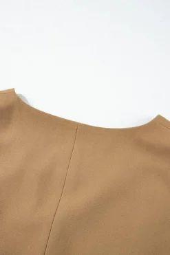 Sale Dear-Lover Solid Color Button up V Neck Suit Vest Chestnut