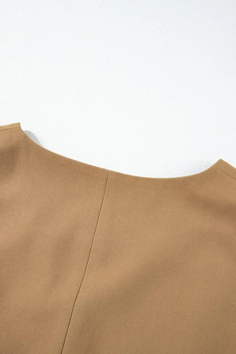 Sale Dear-Lover Solid Color Button up V Neck Suit Vest Chestnut