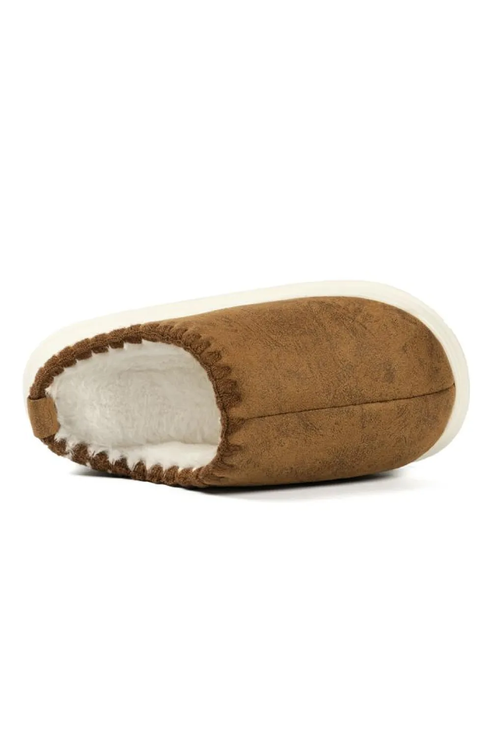 Online Dear-Lover Thick Sole Plush Lined Home Slippers Chestnut