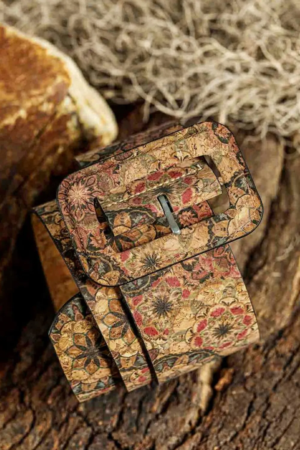 Hot Dear-Lover Western Floral Print Faux Leather Waist Belt Chestnut