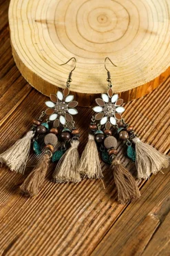 Sale Dear-Lover Western Tassel Dangle Earrings Chestnut