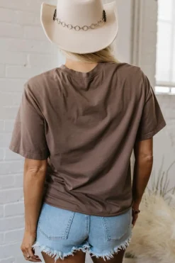 Online Dear-Lover Honky Tonk Honey Graphic Crew Neck Western Fashion Tee Chicory Coffee