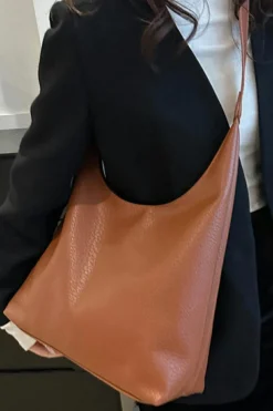Discount Dear-Lover Adjustable Strap One Shoulder Leather Bag Coffee