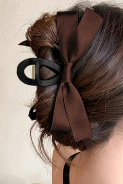Discount Dear-Lover Bow Decor Large Hair Claw Clip Coffee
