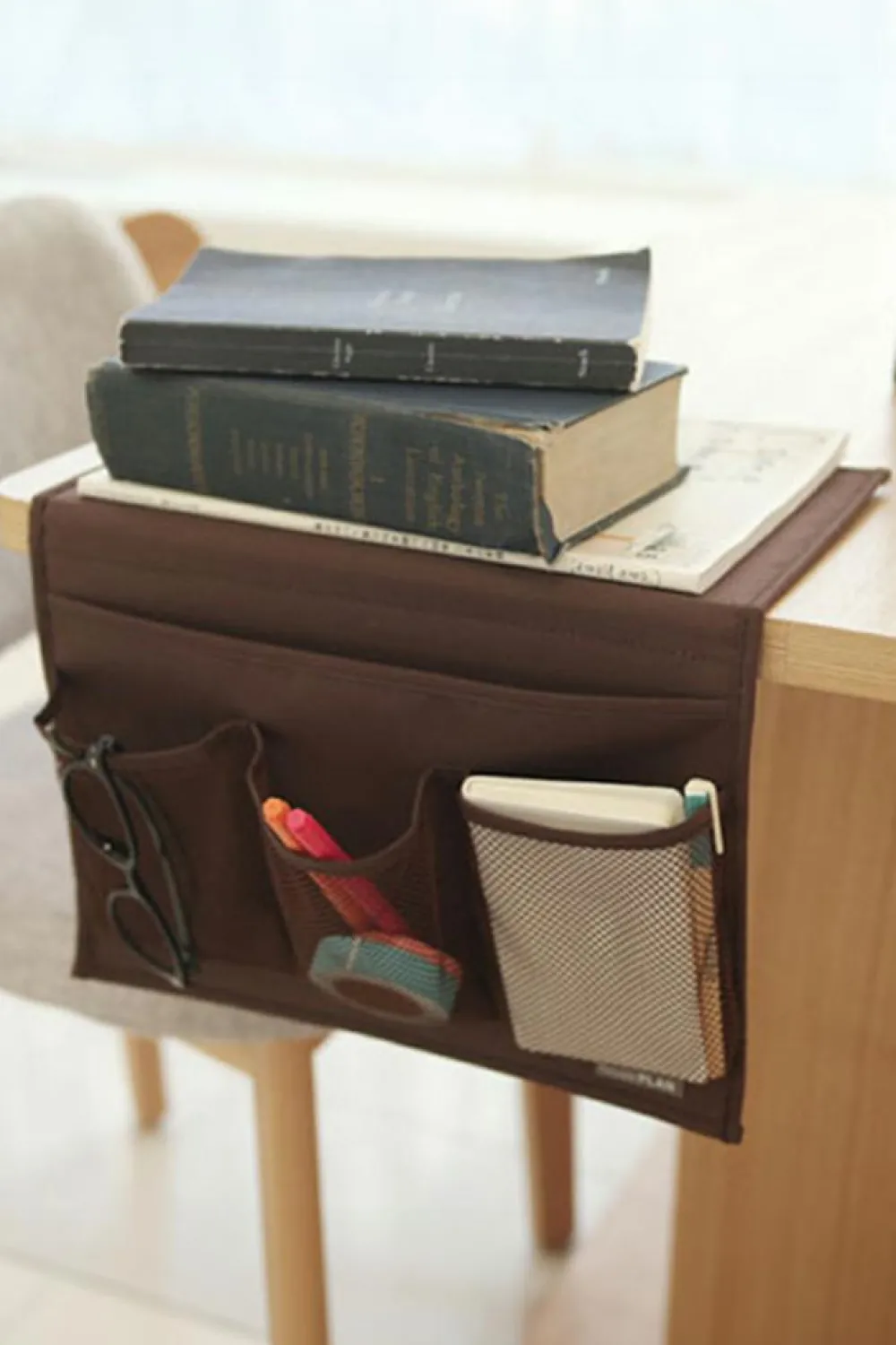 Sale Dear-Lover Canvas Bedside Storage Hanging Bag Coffee