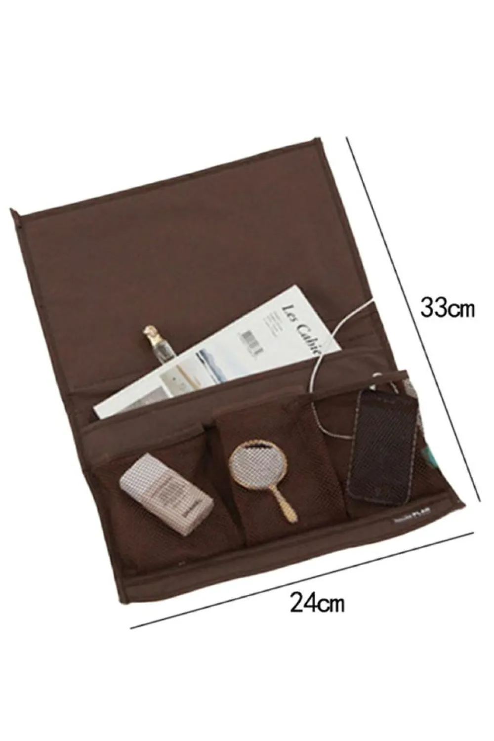 Sale Dear-Lover Canvas Bedside Storage Hanging Bag Coffee