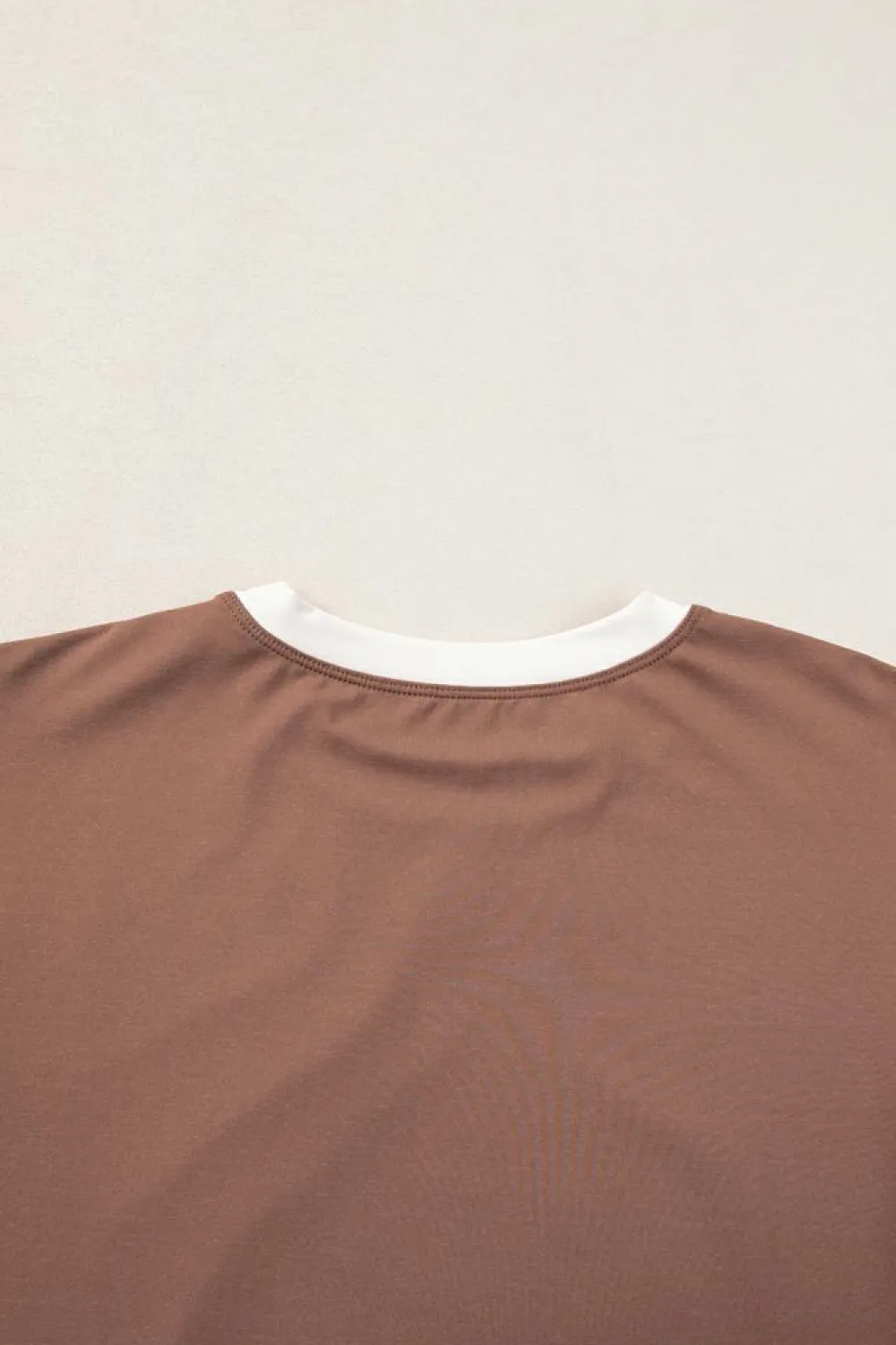 Clearance Dear-Lover Contrast Trim Cap Sleeve Tee Shorts Set Coffee