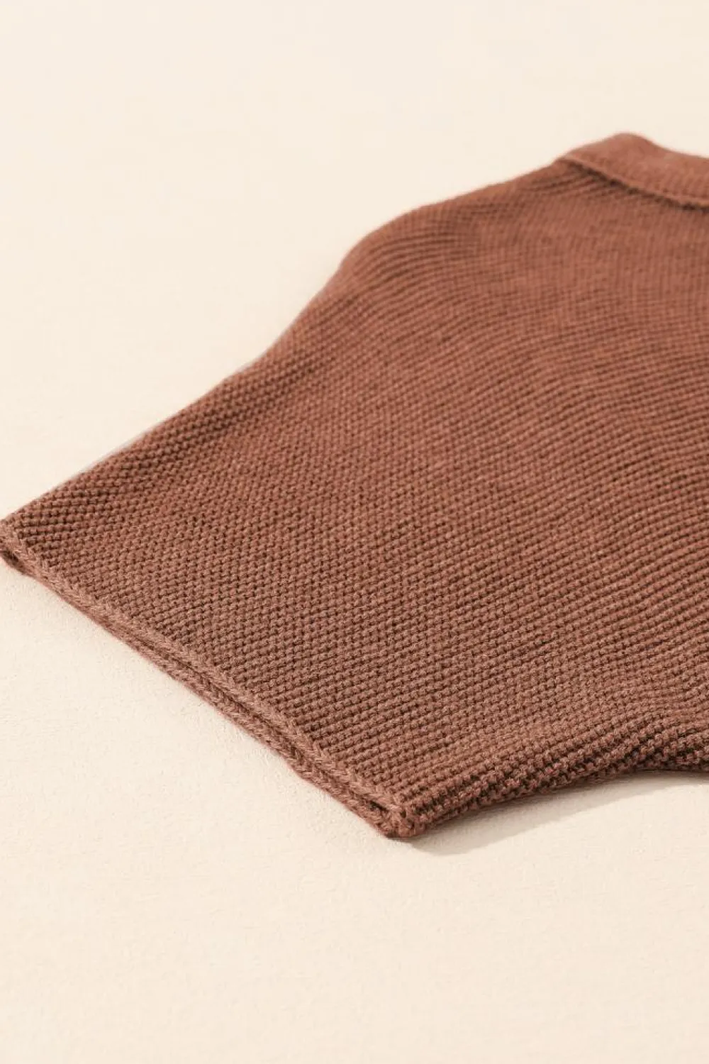 New Dear-Lover High Neck Short Bat Sleeve Sweater Coffee