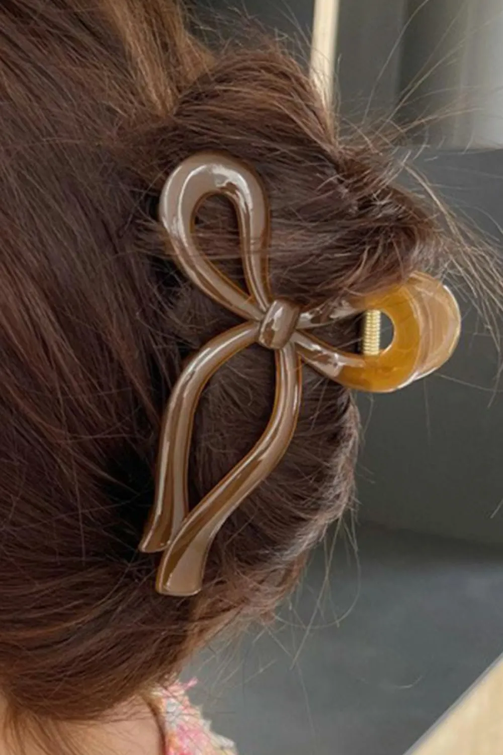 Online Dear-Lover Long Tail Bow Knot Shape Claw Clip Coffee