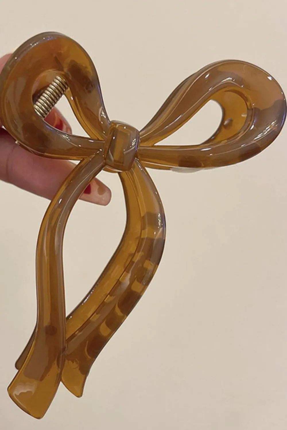Online Dear-Lover Long Tail Bow Knot Shape Claw Clip Coffee