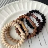 Fashion Dear-Lover 5pcs Spiral High Elastic Hair Tie Coffee