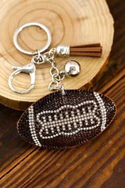 Outlet Dear-Lover Rhinestoned Rugby Football Pendant Tassel Key Chain Coffee