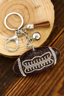 Outlet Dear-Lover Rhinestoned Rugby Football Pendant Tassel Key Chain Coffee