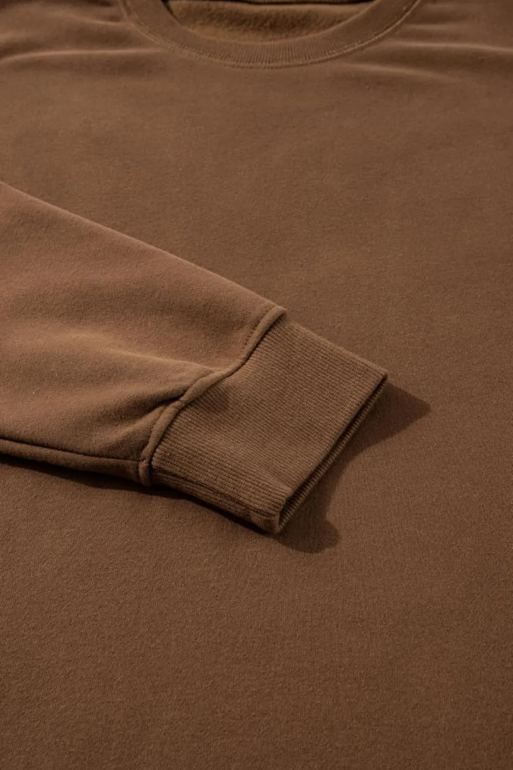 New Dear-Lover Solid Color High Low Pullover and Skinny Pants Set Coffee