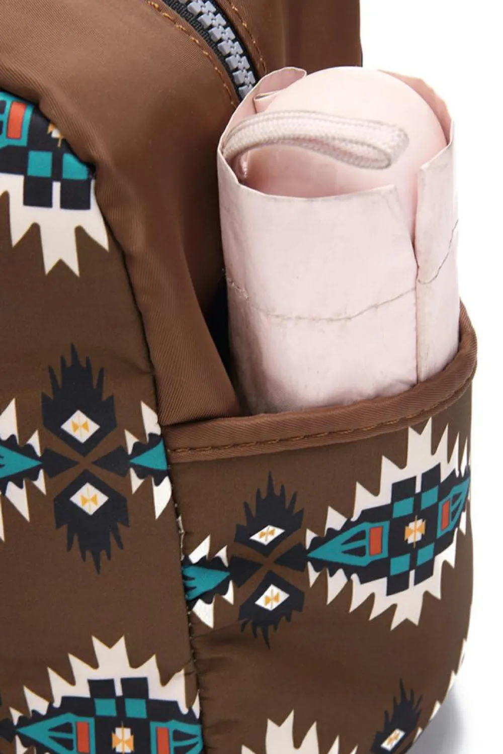 Sale Dear-Lover Western Aztec Print PU Leather Large Travel Duffel Bag Coffee