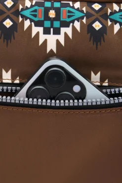 Sale Dear-Lover Western Aztec Print PU Leather Large Travel Duffel Bag Coffee