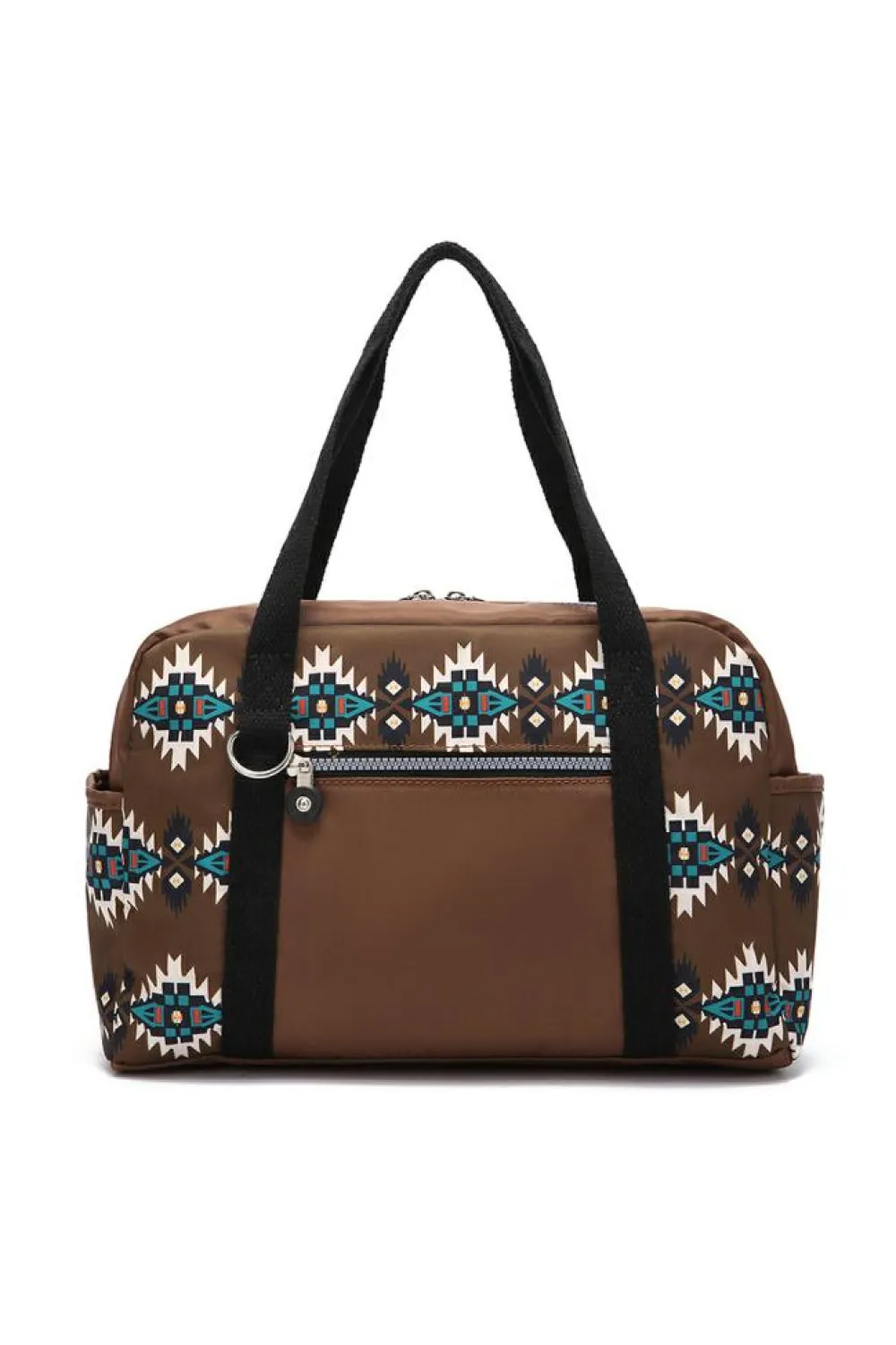 Sale Dear-Lover Western Aztec Print PU Leather Large Travel Duffel Bag Coffee