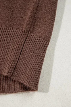 Best Dear-Lover Western Howdy Boot Graphic High Neck Sweater Coffee