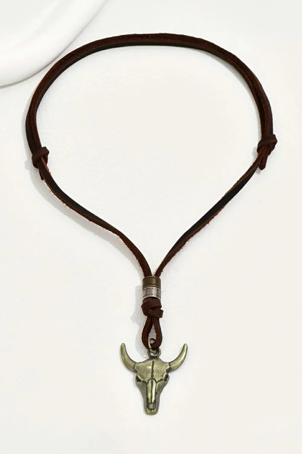 Discount Dear-Lover Western Steer Head Pendant Necklace Coffee