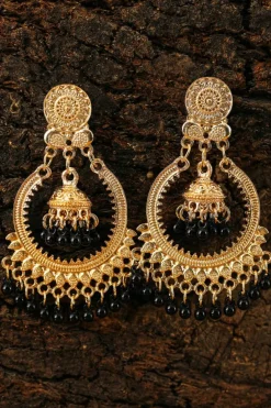Hot Dear-Lover Boho Pearl Tasseled Plated Alloy Dangle Earrings Color black