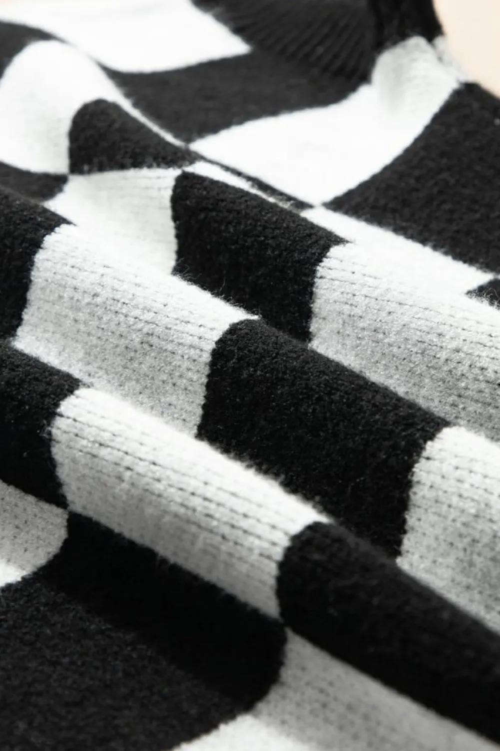 Sale Dear-Lover Colorblock Plaid Pattern Ribbed Trim Sweater Tank Top Color black