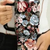 Sale Dear-Lover Floral Print Stainless Steel Large Portable Cup 40oz Color black