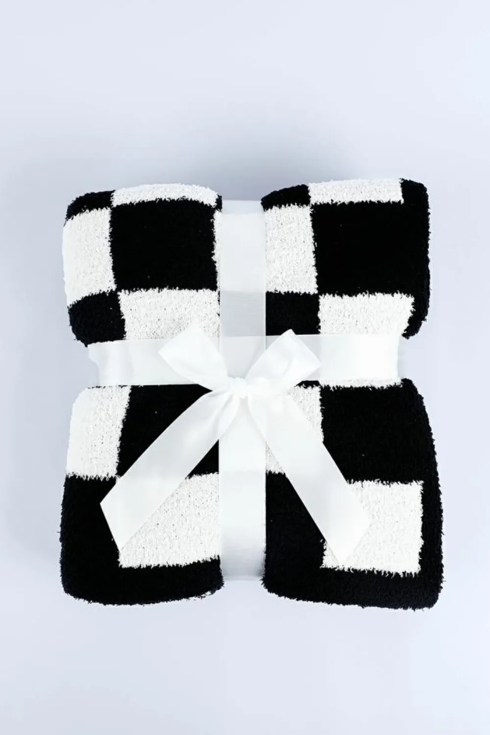 Clearance Dear-Lover Plush Checkered Print Sofa Blanket 127*152cm Color black