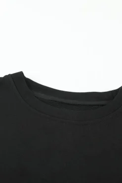 Discount Dear-Lover Colorblock Contrast Stitching Sweatshirt with Slits Gray