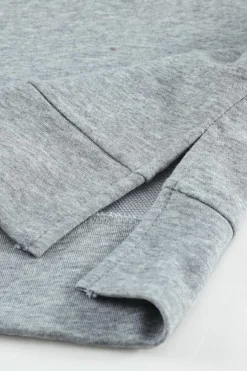 Discount Dear-Lover Colorblock Contrast Stitching Sweatshirt with Slits Gray