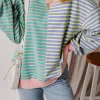Sale Dear-Lover Colorblock Drop Shoulder Oversize Sweatshirt Sky Blue Stripe