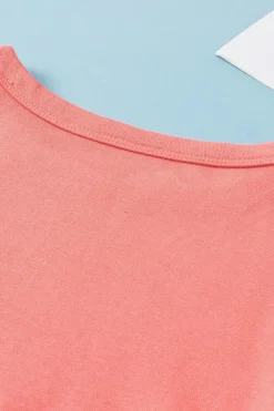 Hot Dear-Lover Contrast Patchwork Kangaroo Pocket Sweatshirt Fiery Red