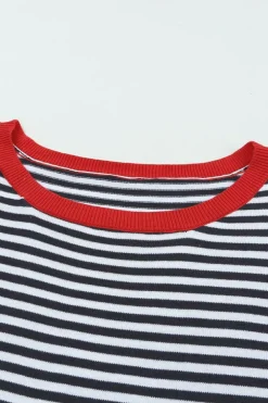 Best Dear-Lover Contrast Trimmed d Drop Shoulder Sweater Stripe