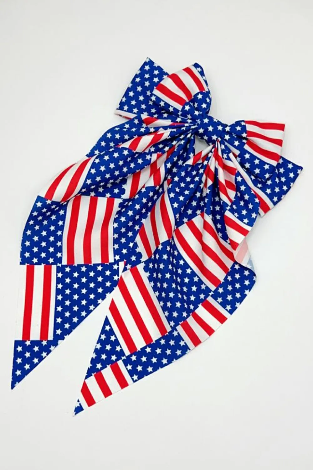 New Dear-Lover American Flag Large Bow Knot Hair Clip Dark Blue