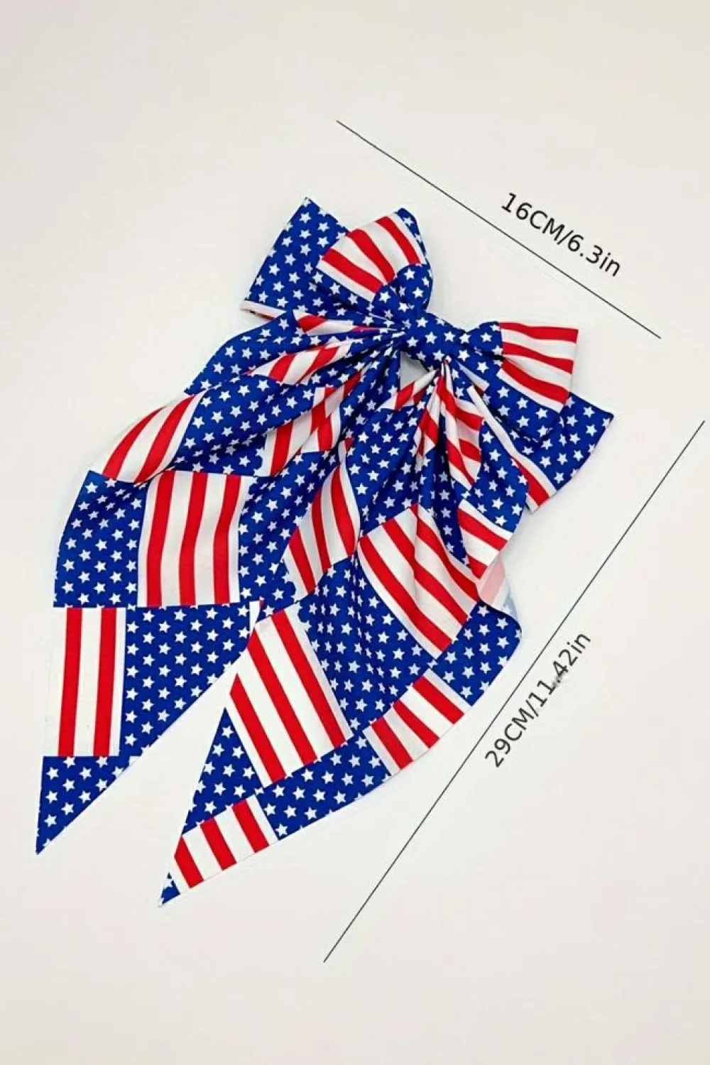 New Dear-Lover American Flag Large Bow Knot Hair Clip Dark Blue