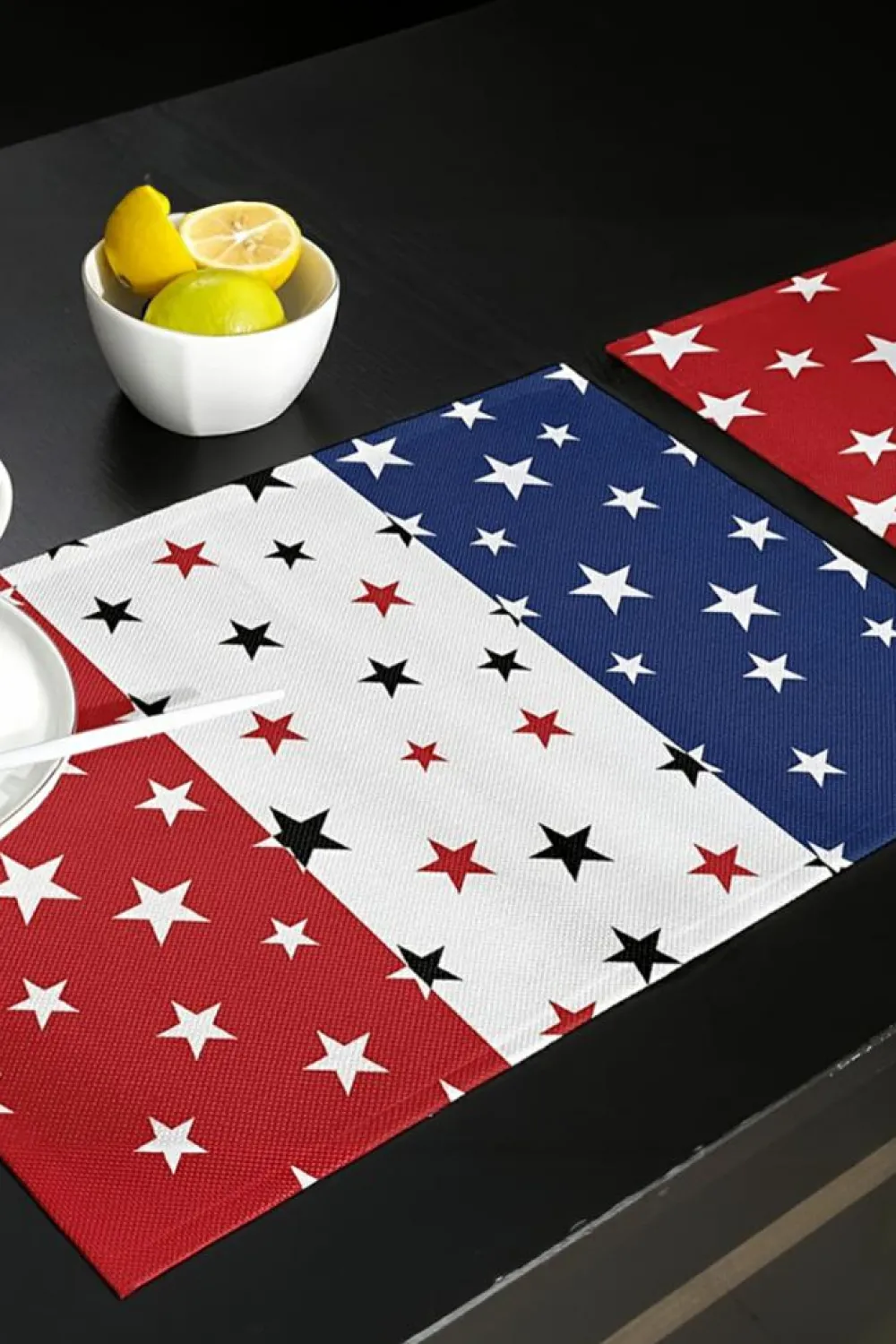 Outlet Dear-Lover American Flag Star Print Reusable Placemat Dark Blue