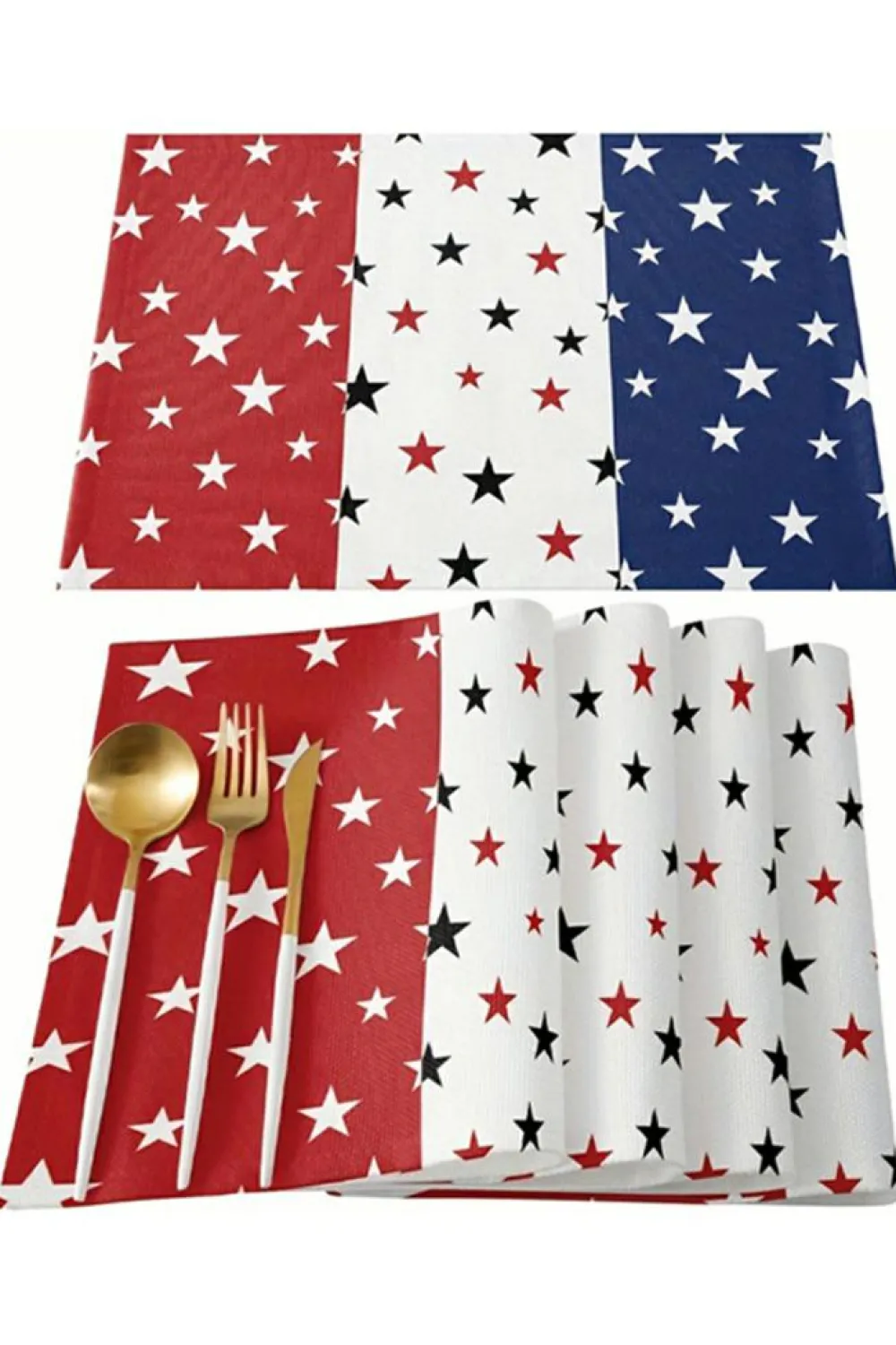 Outlet Dear-Lover American Flag Star Print Reusable Placemat Dark Blue